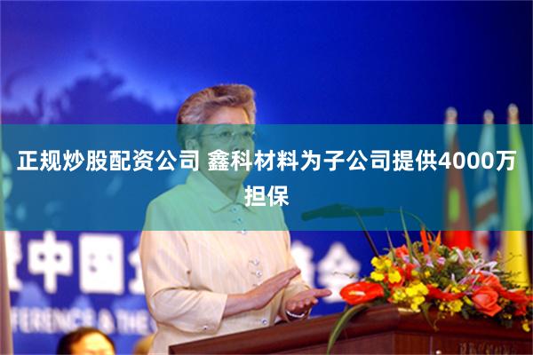 正规炒股配资公司 鑫科材料为子公司提供4000万担保